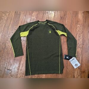 Spyder Black and Yellow Dryweb Performance Top Youth Large